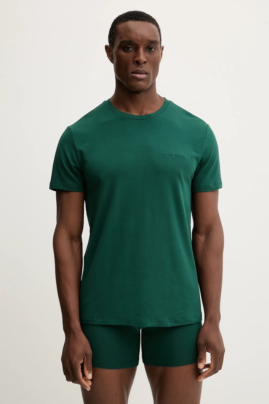 Levně Pyžamo Tommy Hilfiger pánské, zelená barva, UM0UM03632