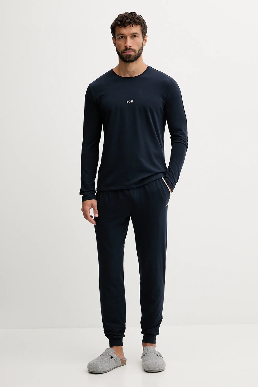 Штаны лаунж BOSS цвет синий с аппликацией 50550485