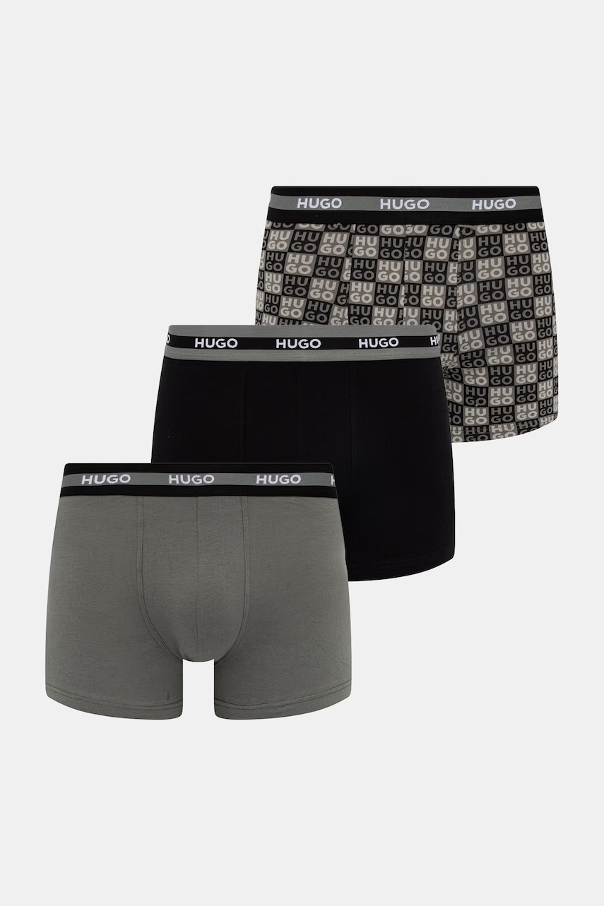 Levně HUGO boxerky pánské s bavlnou TRUNK TR PLANET DES 3-pack