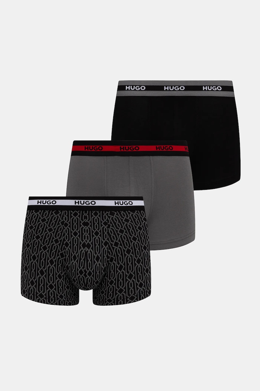 HUGO Boxerky pánske s bavlnou TRUNK TR PLANET DES 3-pak