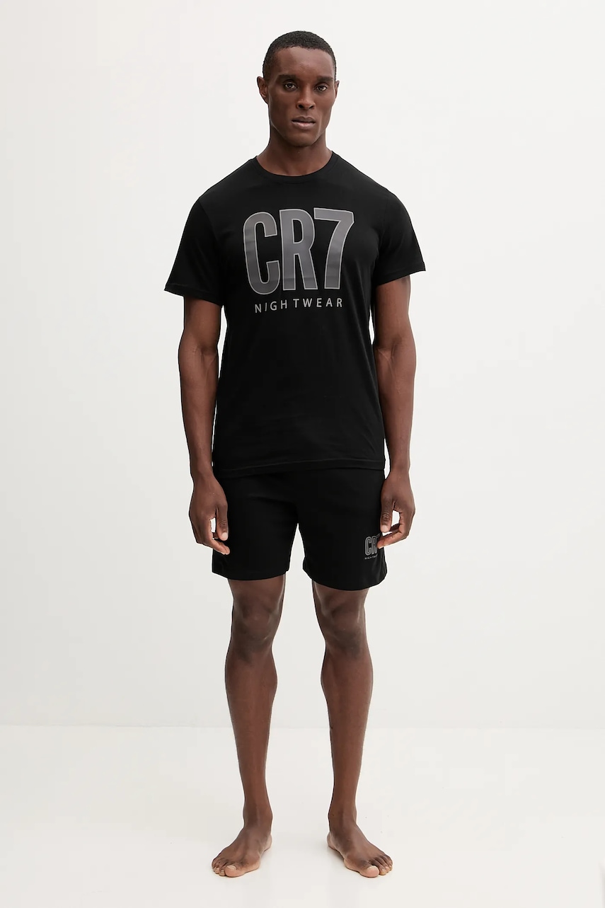 CR7 Cristiano Ronaldo pijamale de bumbac culoarea negru, cu imprimeu, 8730.41.2613