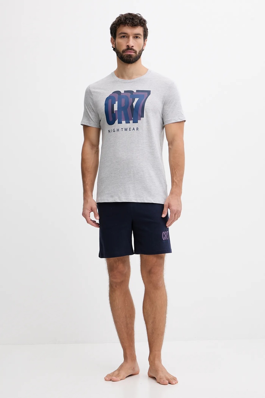 CR7 Cristiano Ronaldo pijama culoarea gri, cu imprimeu, 8730.41.2616