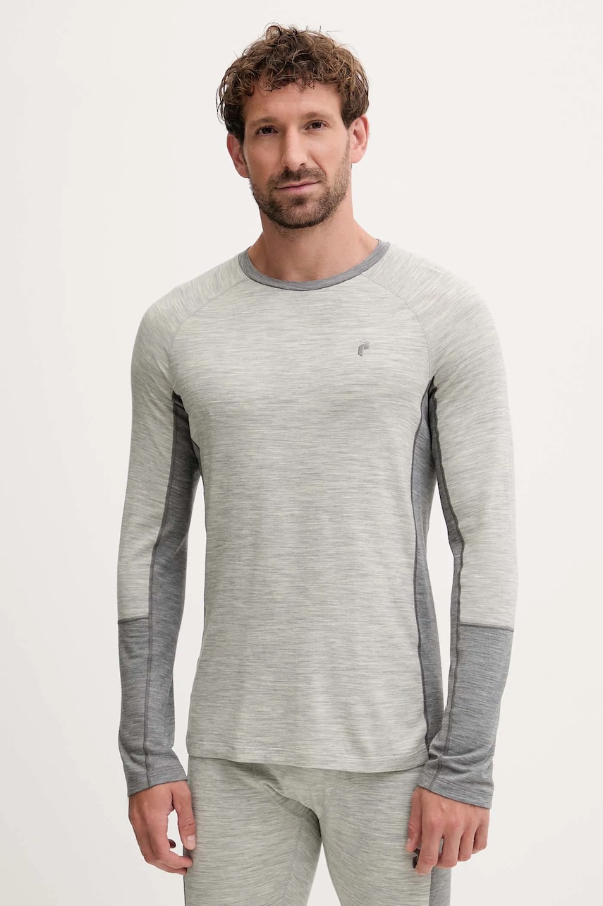 Peak Performance tricou funcțional cu mânecă lungă din lână Magic culoare gri G80935