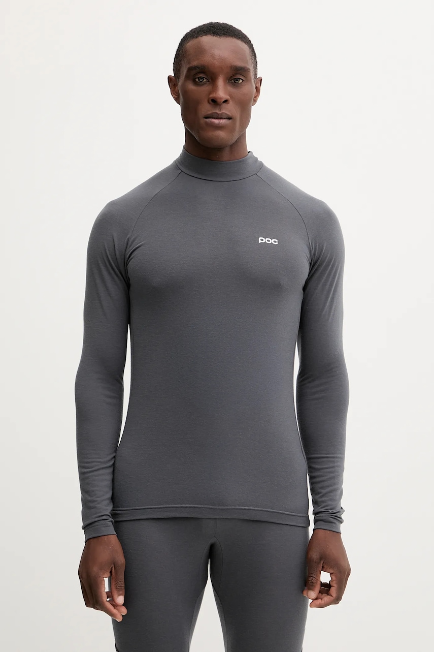 POC tricou funcțional cu mânecă lungă din lână culoarea gri, 57032