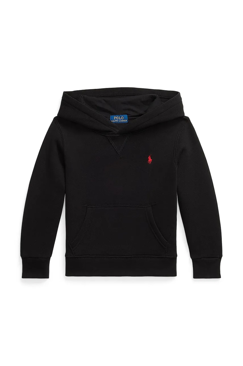 Levně Mikina Polo Ralph Lauren černá barva, s kapucí, hladká, 322749954058