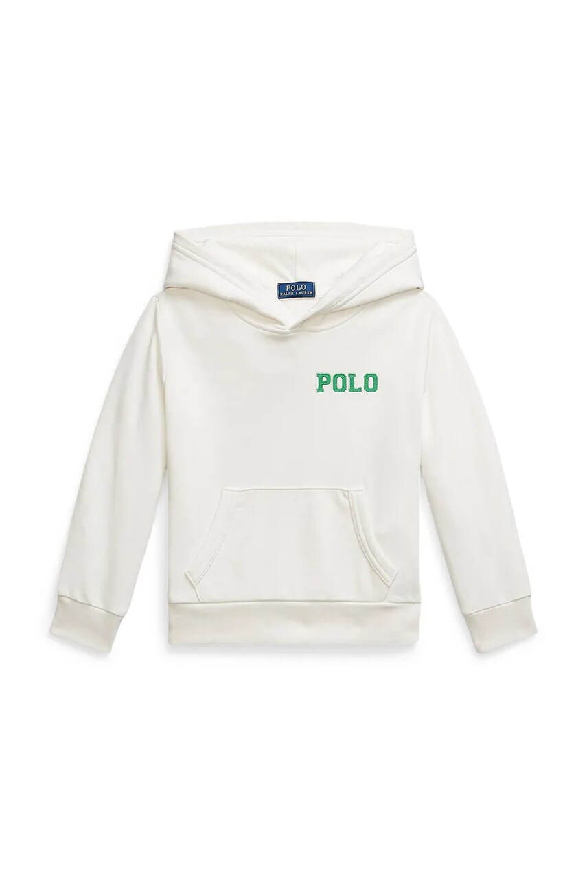 Levně Mikina Polo Ralph Lauren bílá barva, s kapucí, s potiskem, 322977424001