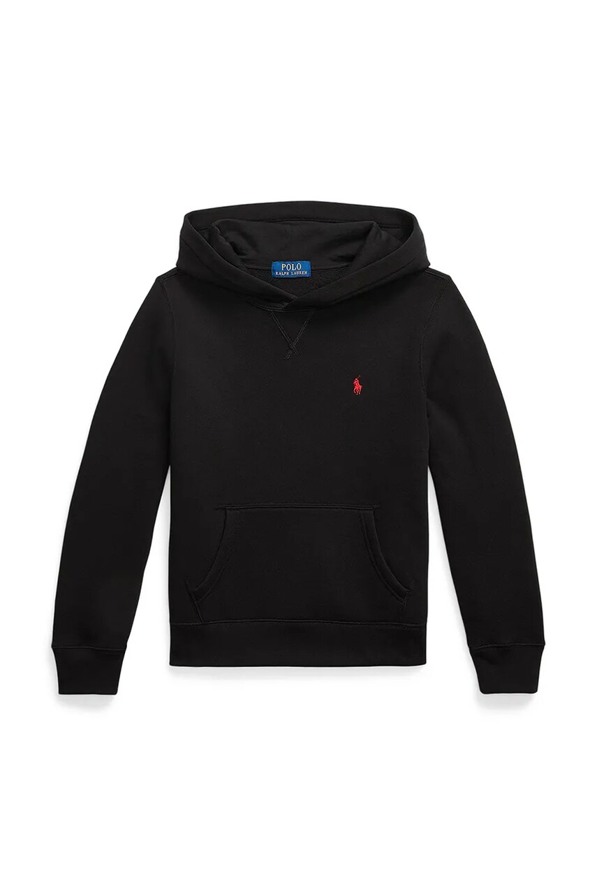 Levně Mikina Polo Ralph Lauren černá barva, s kapucí, hladká, 323749954059