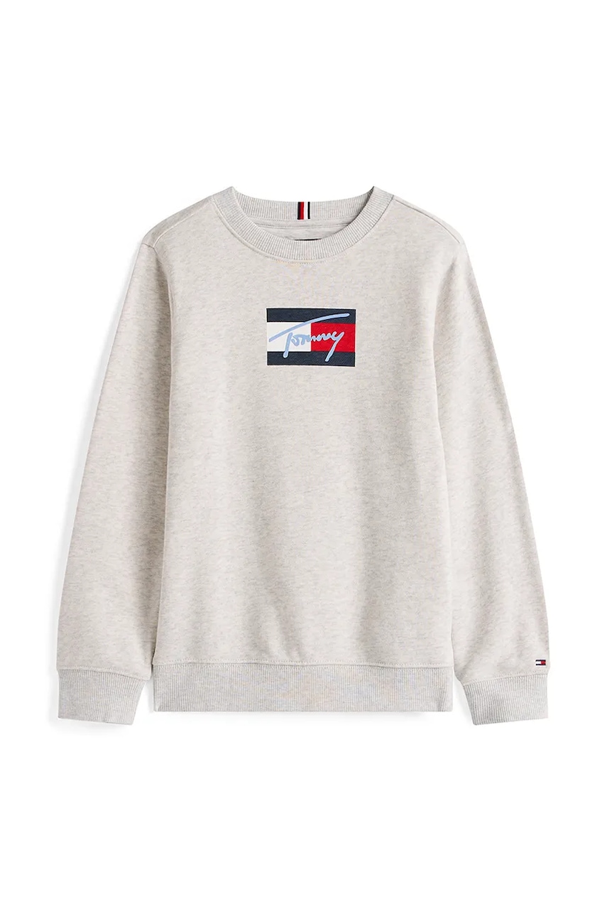 Детская хлопковая кофта Tommy Hilfiger цвет белый с принтом KB0KB09741 Детская хлопковая кофта Tommy Hilfiger цвет белый с принтом KB0KB09741