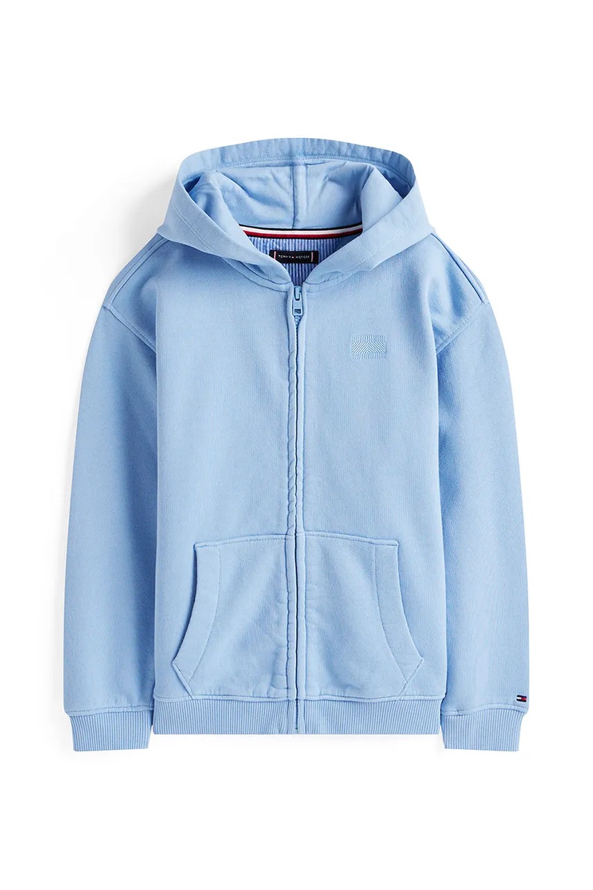 Дитяча бавовняна кофта Tommy Hilfiger з капюшоном однотонна KB0KB09750