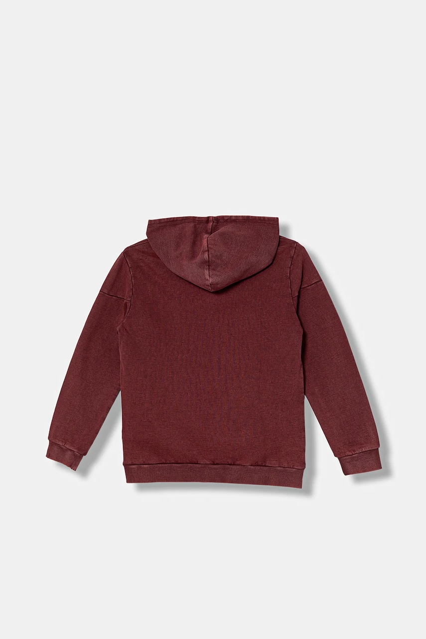 Детская хлопковая кофта Guess цвет бордовый с капюшоном однотонная L5YQ08 KAX74 Детская хлопковая кофта Guess цвет бордовый с капюшоном однотонная L5YQ08 KAX74