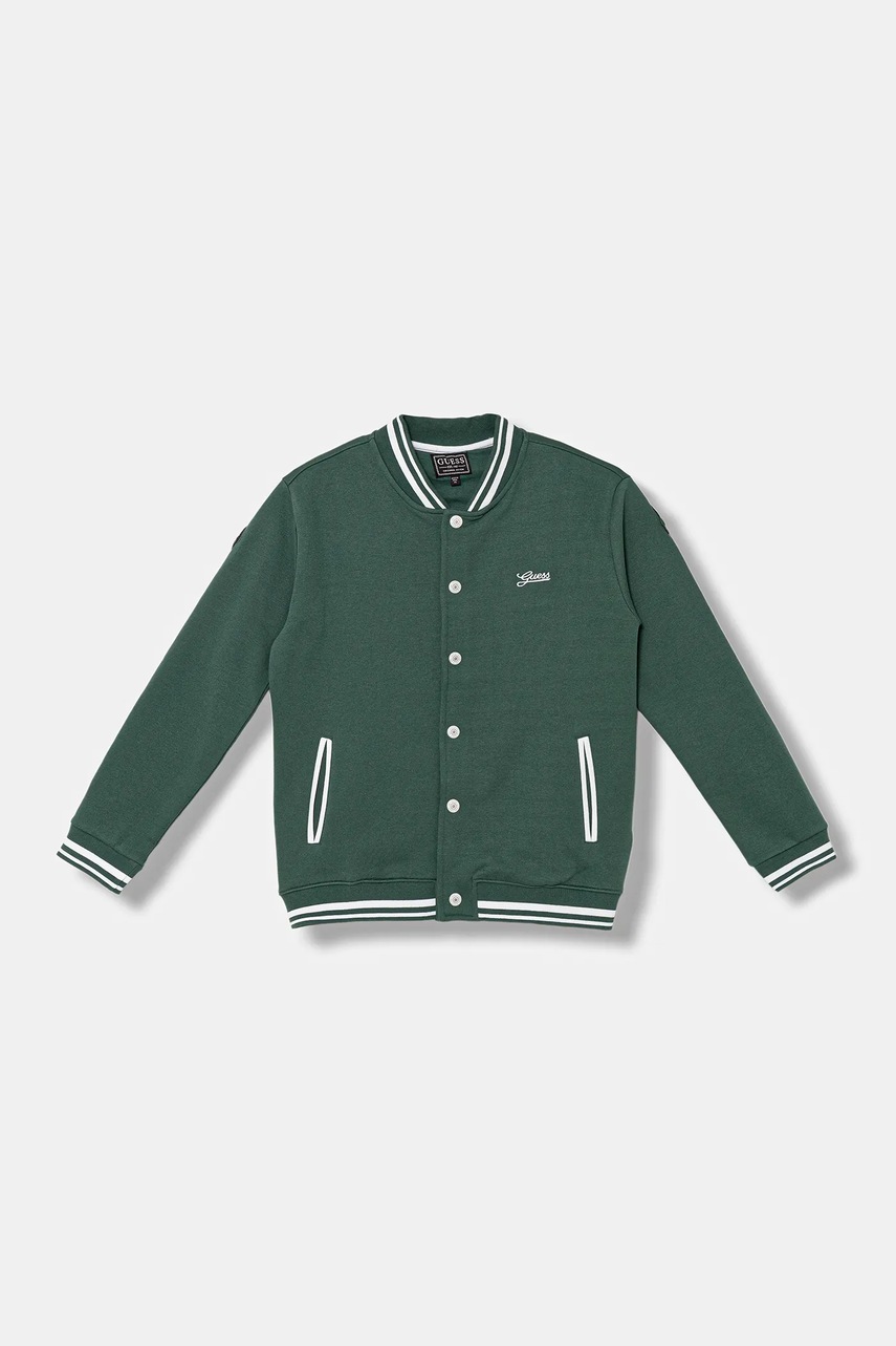 Levně Dětská mikina Guess zelená barva, vzorovaná, L5YQ10 K0160
