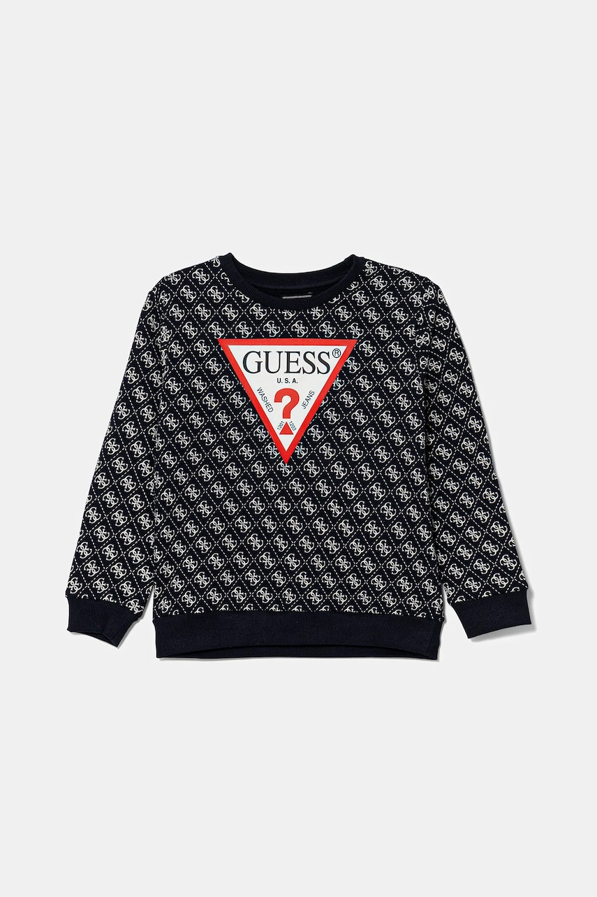 Levně Dětská bavlněná mikina Guess modrá barva, vzorovaná, N5YQ00 KA6R4