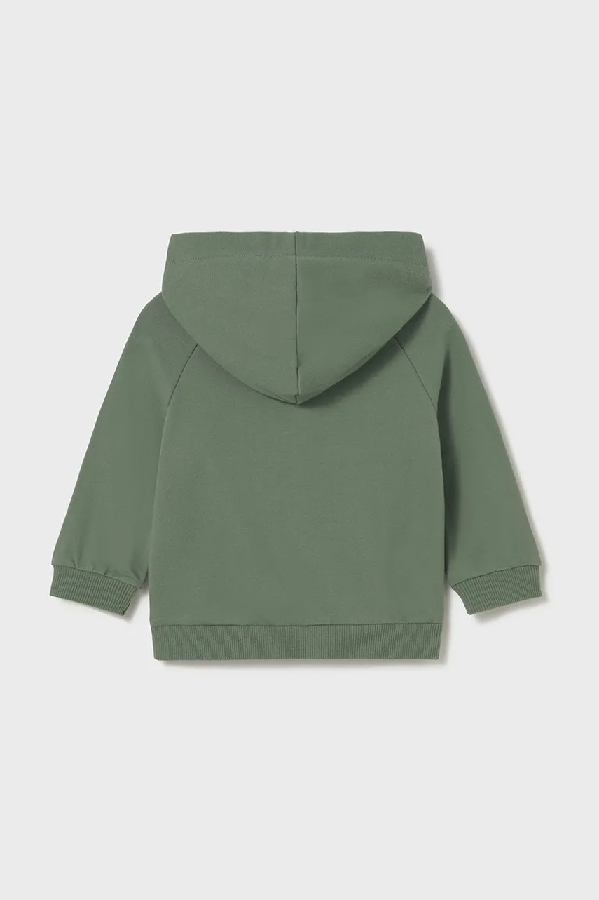 Кофта для младенцев Mayoral цвет зелёный с капюшоном с принтом 2416