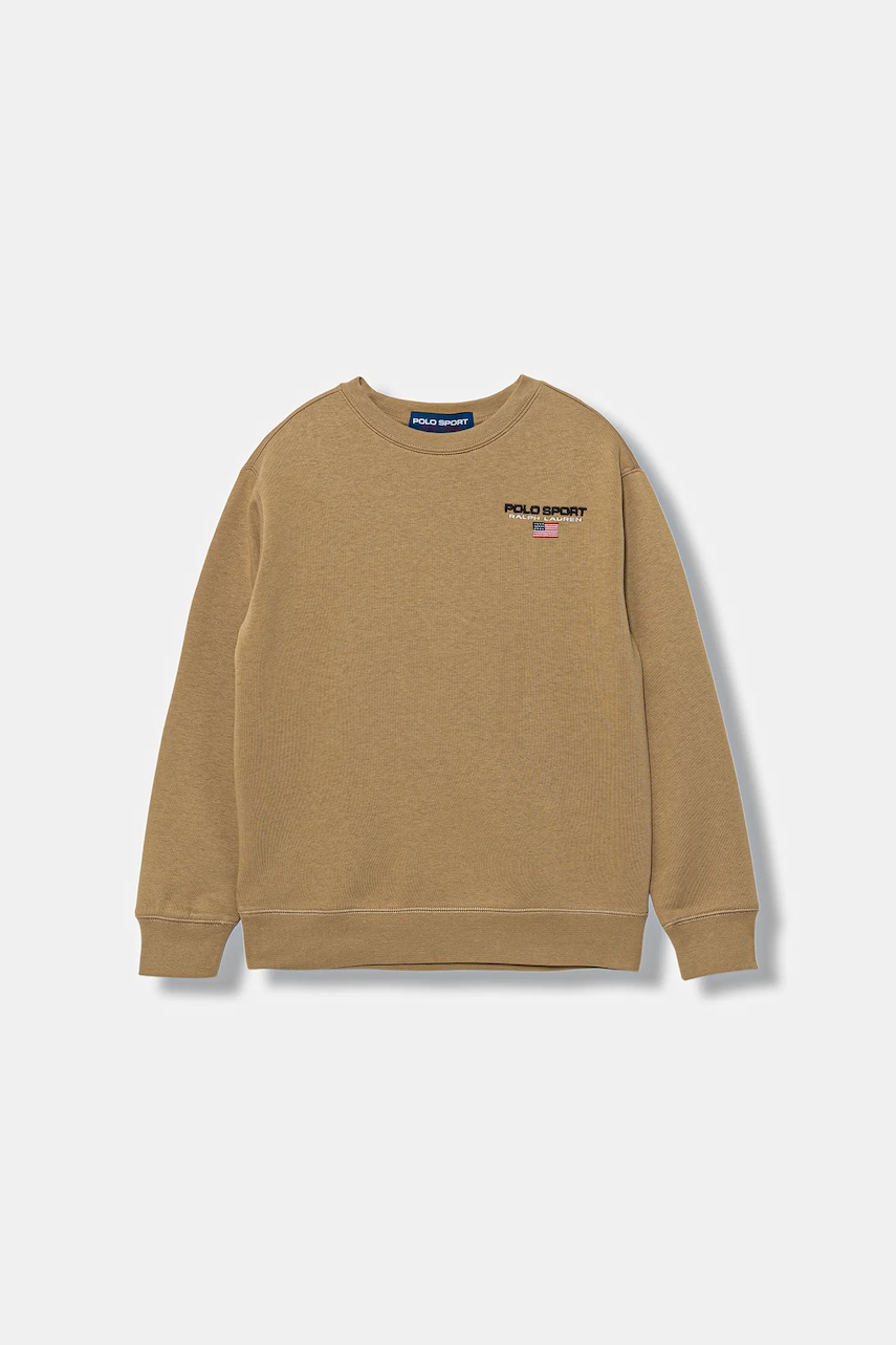 Levně Dětská mikina Polo Ralph Lauren béžová barva, hladká, 323962116006