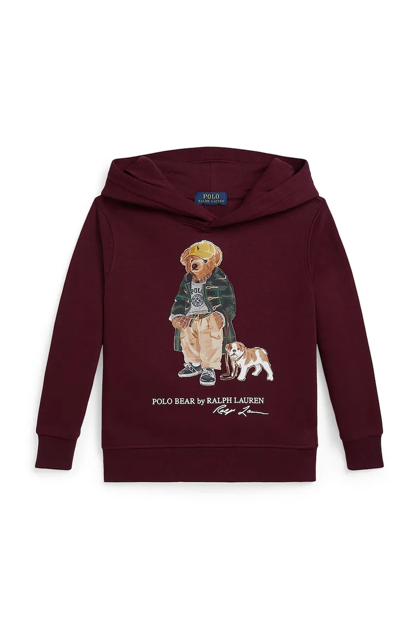 Детская кофта Polo Ralph Lauren цвет бордовый с капюшоном однотонная 322979491001 Детская кофта Polo Ralph Lauren цвет бордовый с капюшоном однотонная 322979491001
