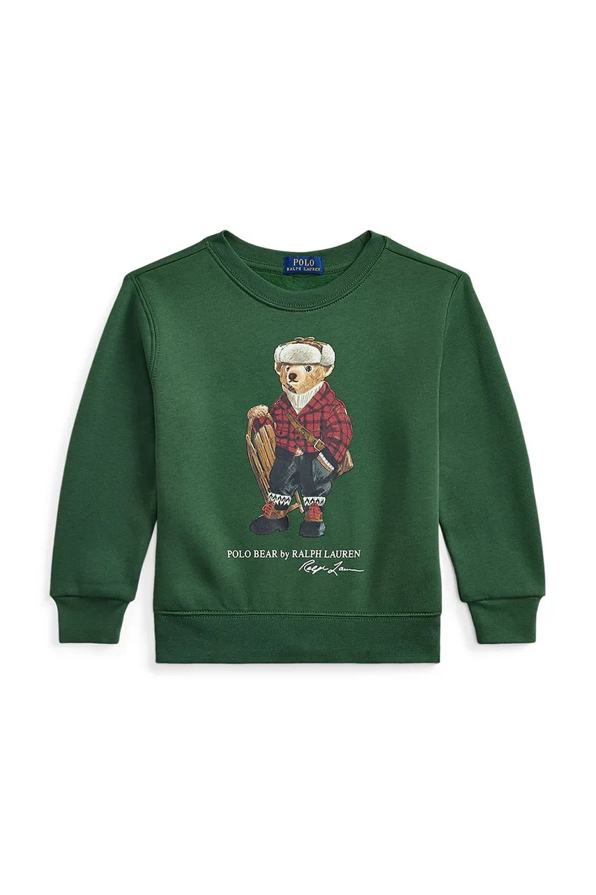 Детская кофта Polo Ralph Lauren цвет зелёный с принтом 322981261001