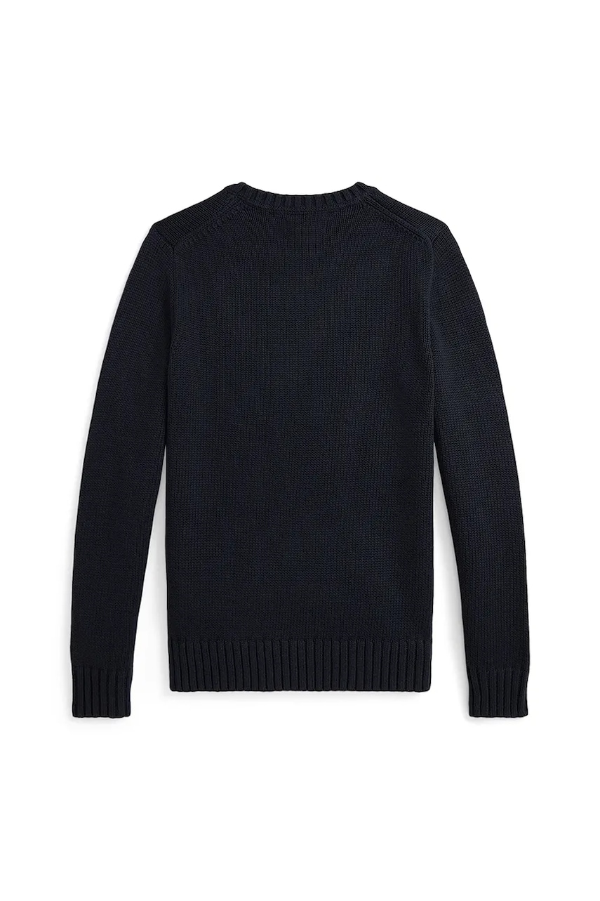 Детская хлопковая кофта Polo Ralph Lauren цвет синий однотонная 323970429005 Детская хлопковая кофта Polo Ralph Lauren цвет синий однотонная 323970429005