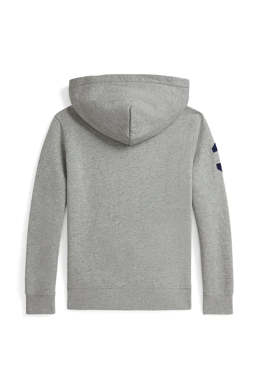 Детская кофта Polo Ralph Lauren цвет серый с капюшоном с принтом 323979316001 Детская кофта Polo Ralph Lauren цвет серый с капюшоном с принтом 323979316001