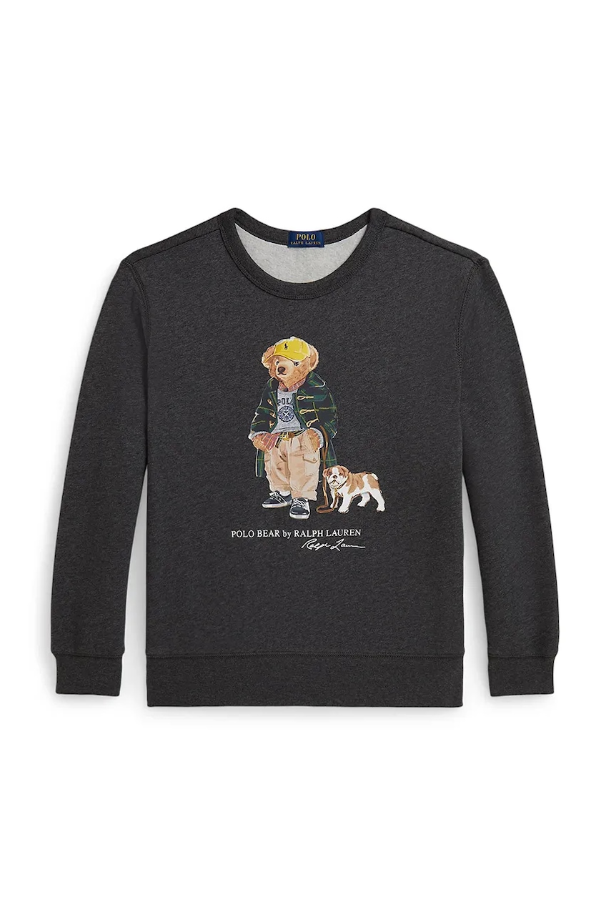 Детская кофта Polo Ralph Lauren цвет серый с принтом 323979490001 Детская кофта Polo Ralph Lauren цвет серый с принтом 323979490001