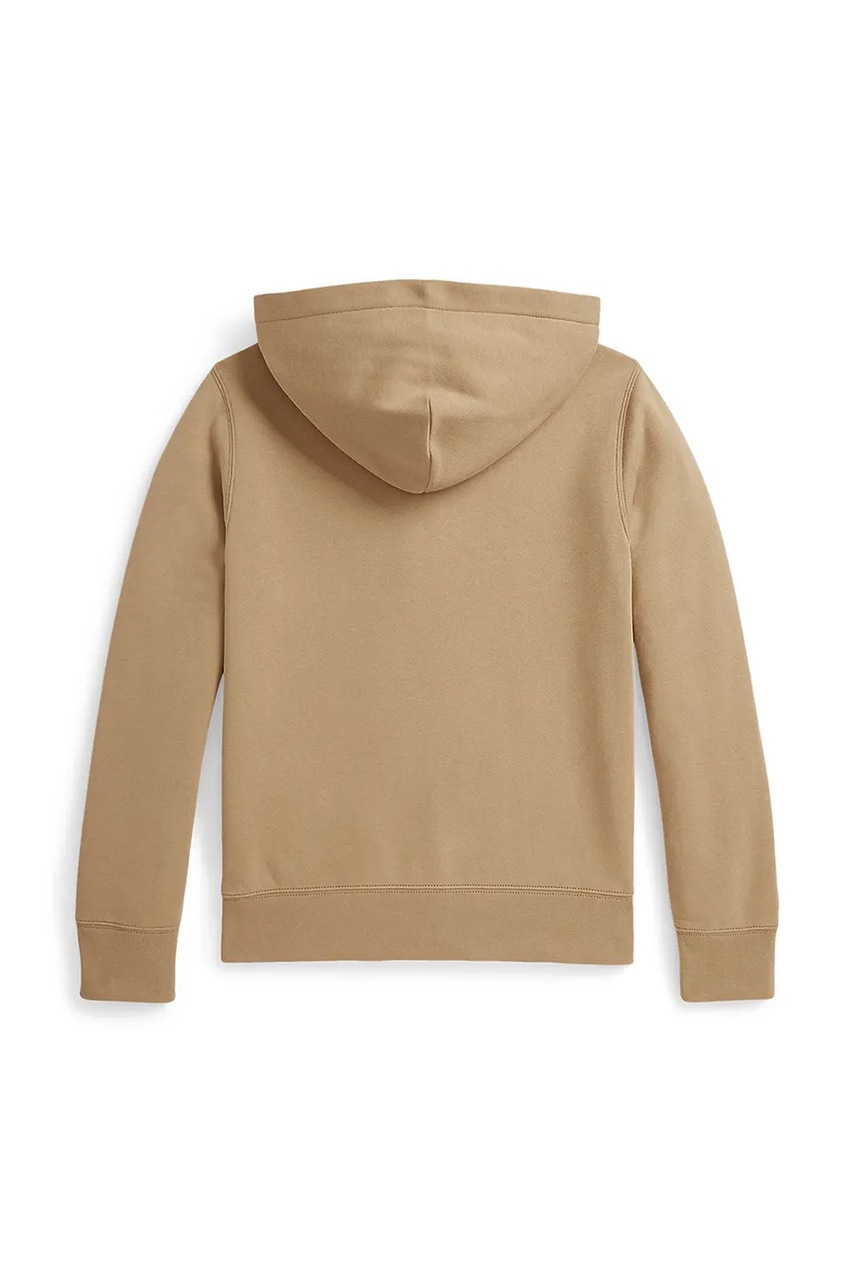 Детская кофта Polo Ralph Lauren цвет бежевый с капюшоном однотонная 323799360055 Детская кофта Polo Ralph Lauren цвет бежевый с капюшоном однотонная 323799360055