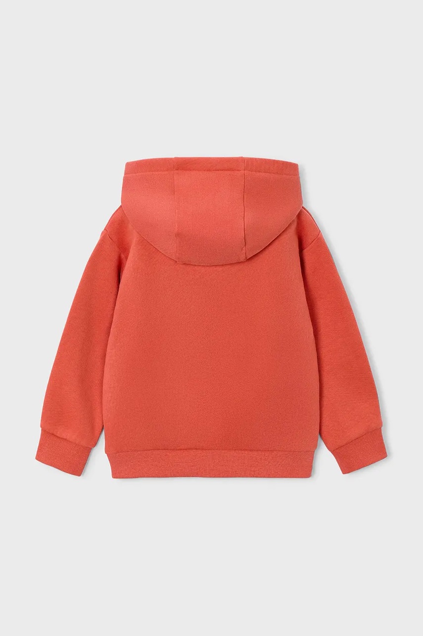 Хлопковая кофта Mayoral цвет оранжевый с капюшоном 4407