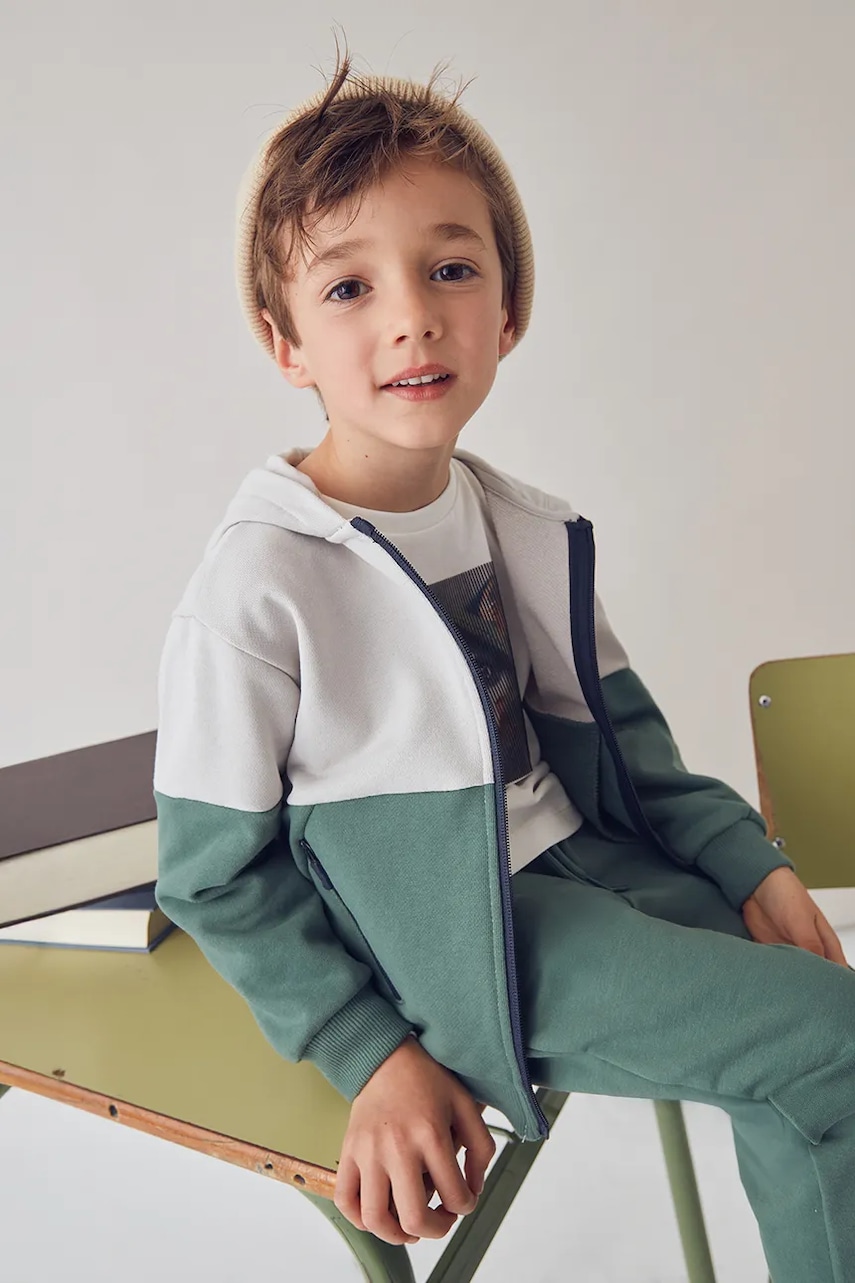 Mayoral bluză culoarea verde, cu glugă, 4426