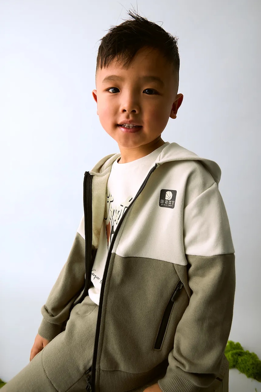 Mayoral bluză culoarea verde, cu glugă, 4426