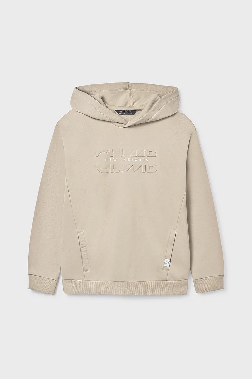 Mayoral bluză culoarea bej, cu glugă, 7401