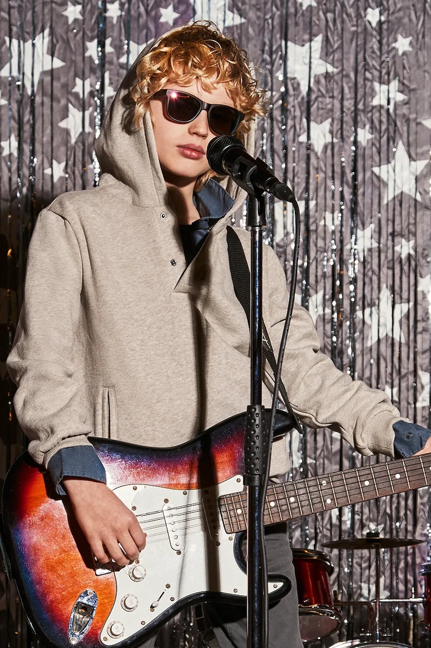 Mayoral bluză copii culoarea bej, cu glugă, uni, 7407