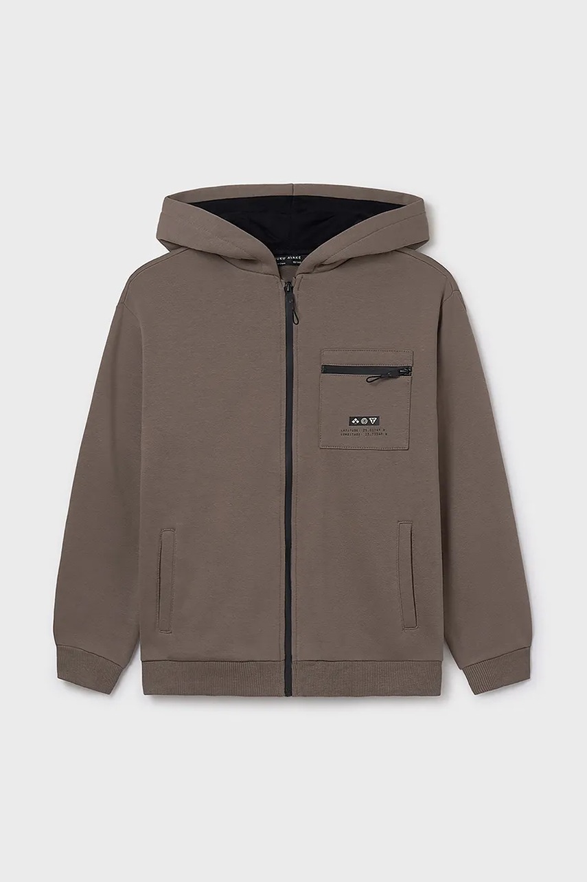 Кофта Mayoral цвет зелёный с капюшоном 7419