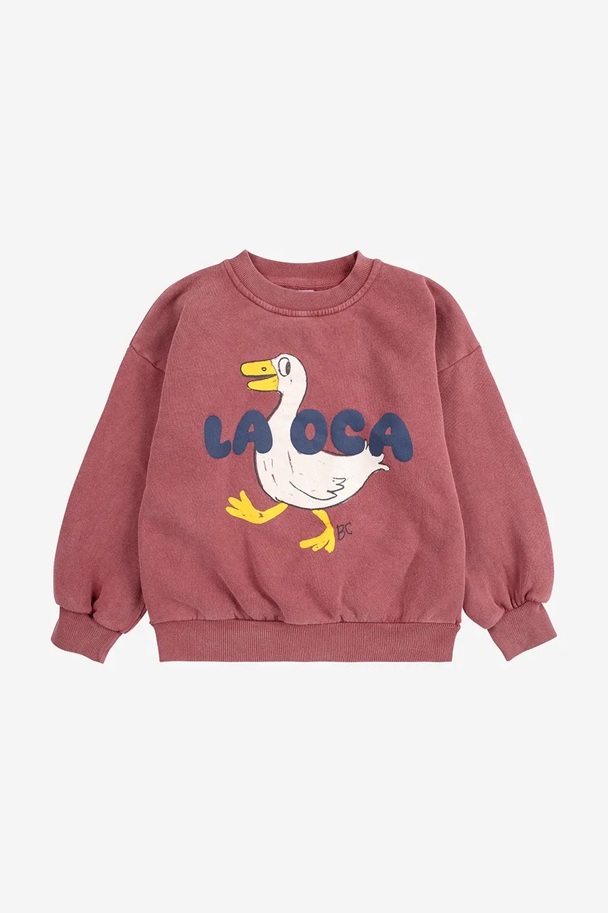 Детская хлопковая кофта Bobo Choses La Oca цвет красный узор 225AC029 Детская хлопковая кофта Bobo Choses La Oca цвет красный узор 225AC029