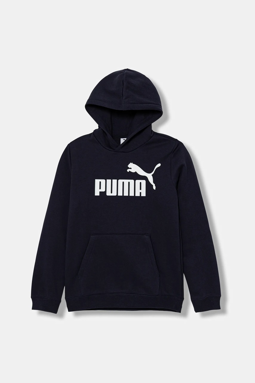 Детская кофта Puma ESS No. 1 Logo Hoodie FL B цвет синий с капюшоном с принтом 684908 Детская кофта Puma ESS No. 1 Logo Hoodie FL B цвет синий с капюшоном с принтом 684908