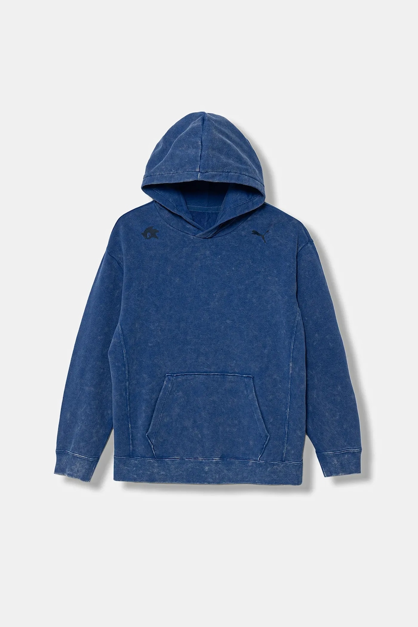 Puma hanorac de bumbac pentru copii PUMA X SONIC Relaxed Graphic Hoodie TR cu glugă, cu imprimeu, 632382