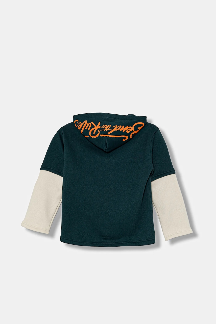 Детская кофта Puma MID90s Layered Hoodie FL B цвет зелёный с капюшоном с принтом 688473 Детская кофта Puma MID90s Layered Hoodie FL B цвет зелёный с капюшоном с принтом 688473