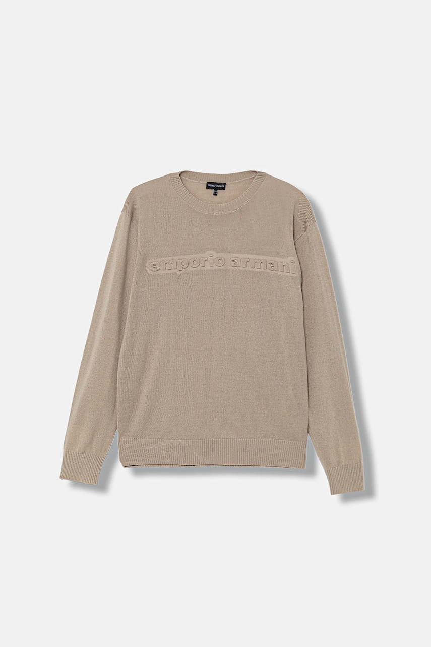 Levně Dětský vlněný svetr Emporio Armani béžová barva, EB000808 AF18839