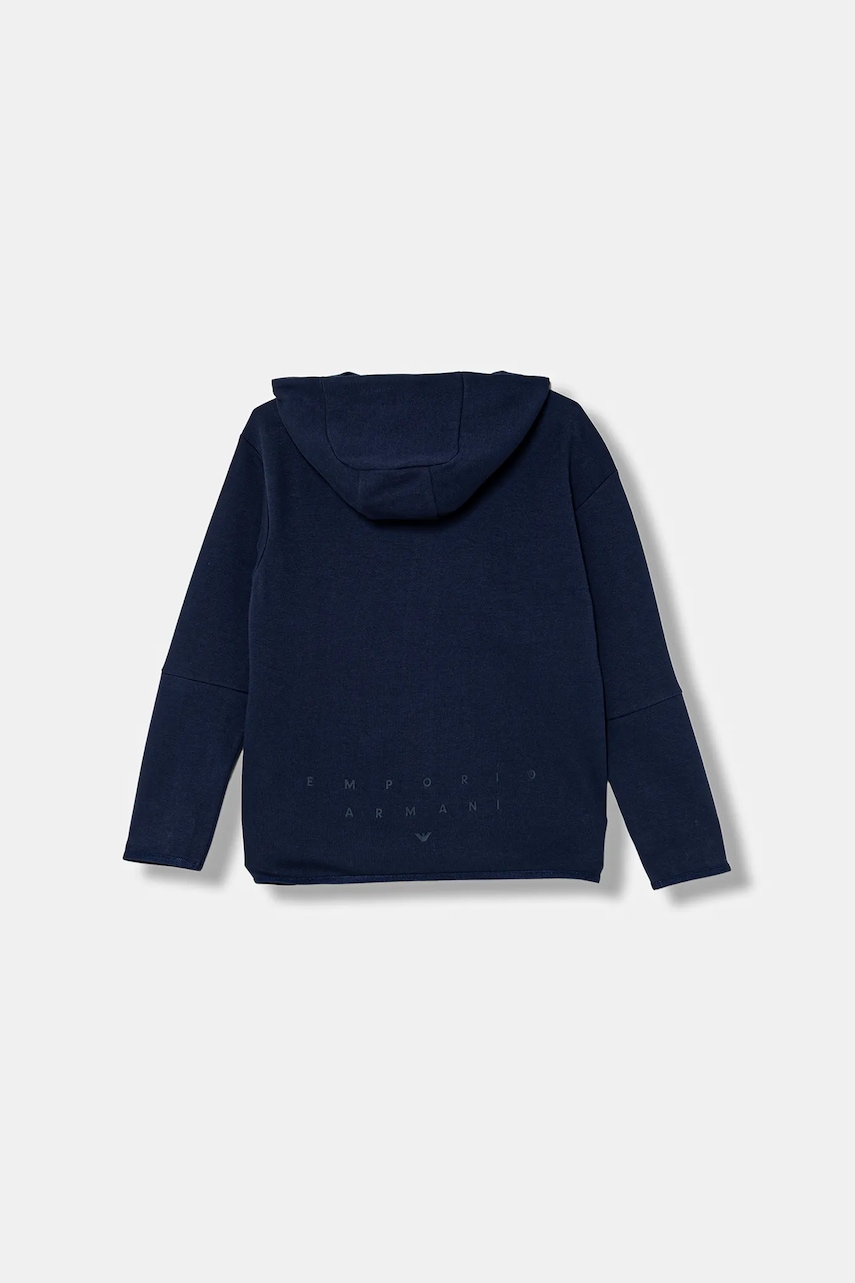 Детская кофта Emporio Armani цвет синий с капюшоном однотонная EB000555 AF16059 Детская кофта Emporio Armani цвет синий с капюшоном однотонная EB000555 AF16059