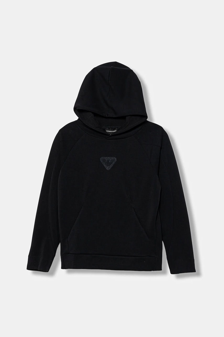 Детская кофта Emporio Armani цвет синий с капюшоном с аппликацией EB000835 AF16254 Детская кофта Emporio Armani цвет синий с капюшоном с аппликацией EB000835 AF16254