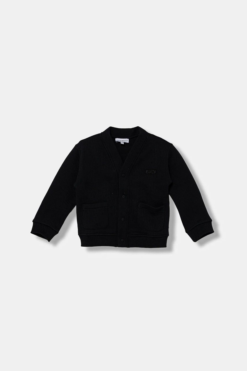 Levně Kojenecká mikina Emporio Armani tmavomodrá barva, hladká, EB000474 AF16392