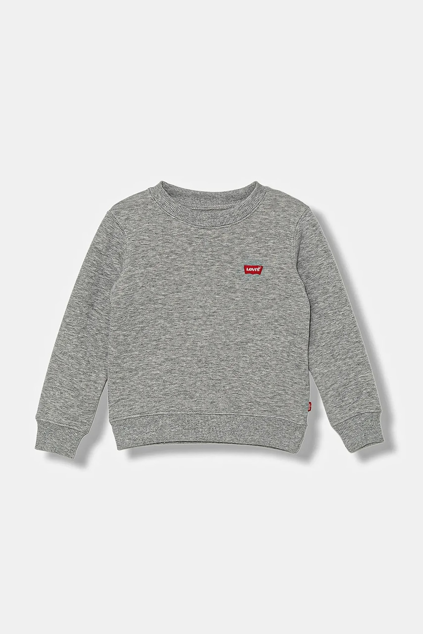 Levně Dětská mikina Levi's MINI LOGO CREWNECK SWEATSH šedá barva, hladká, 8EE331