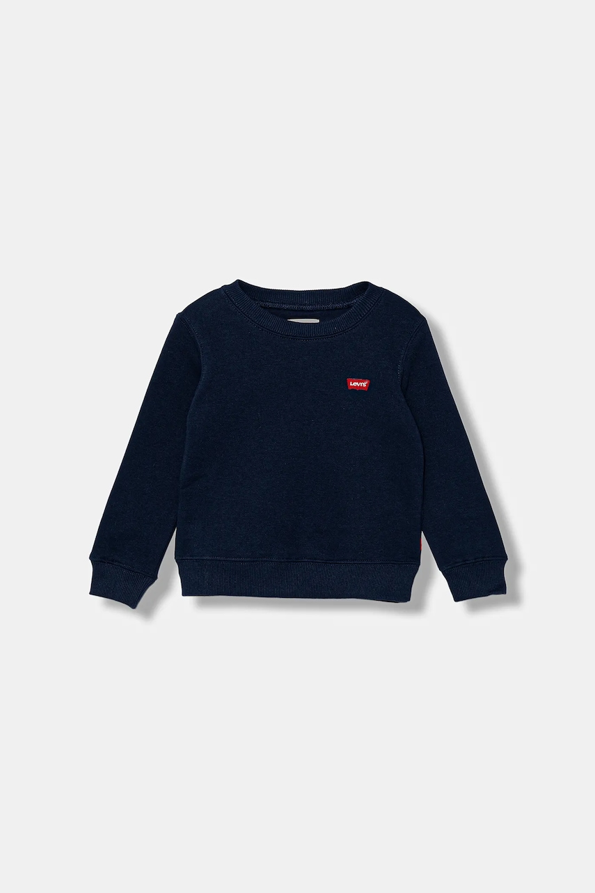 Levi\'s bluză copii MINI LOGO CREWNECK SWEATSH culoarea bleumarin, uni, 8EE331