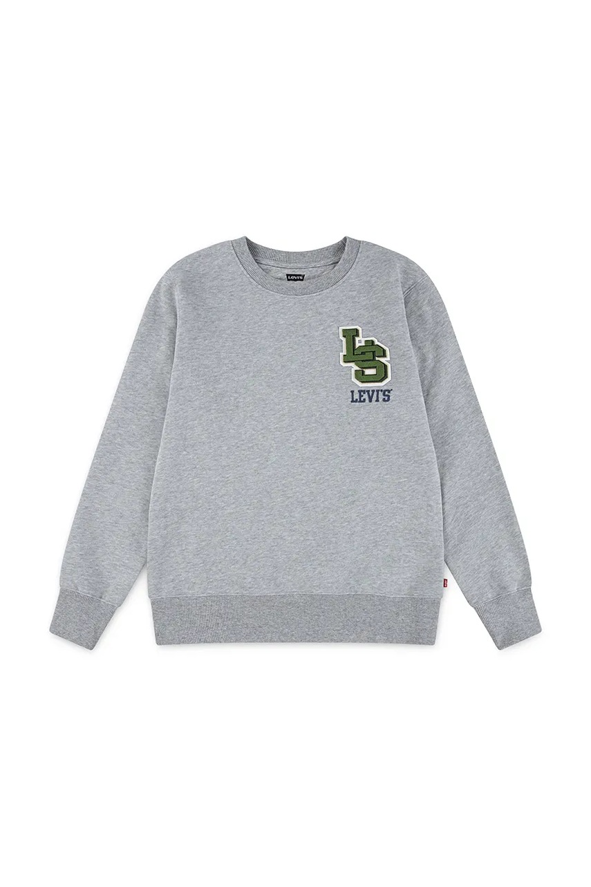 Levně Dětská mikina Levi's STREAMLINE MONOGRAM CREWNE šedá barva, melanžová, 8EP034