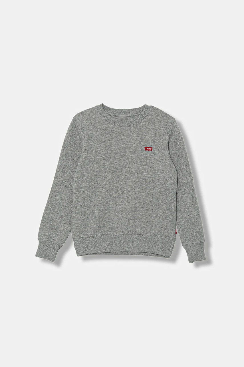 Levně Dětská mikina Levi's MINI LOGO CREWNECK SWEATSH šedá barva, hladká, 9EE331