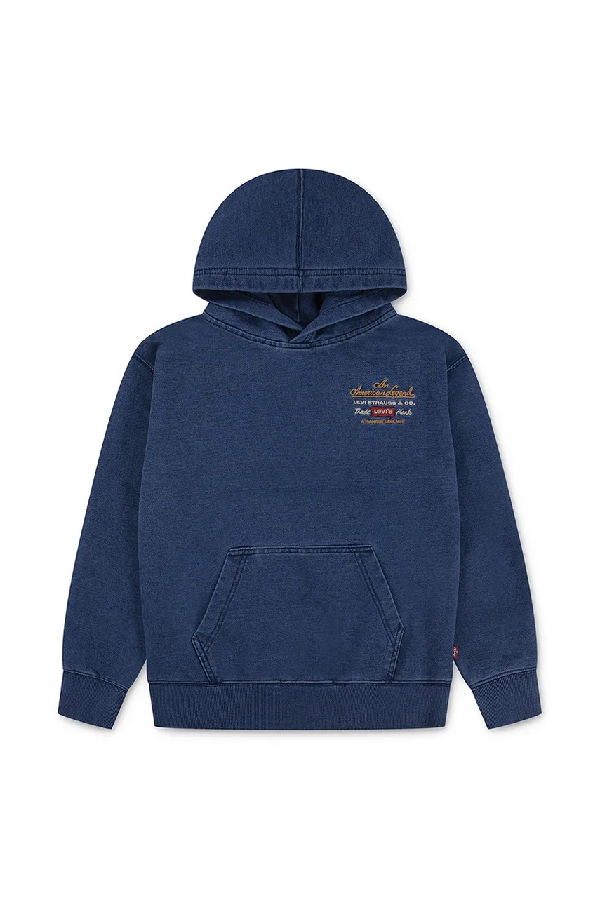 Levně Dětská mikina Levi's LENGENDARY HOODIE tmavomodrá barva, s kapucí, hladká, 9EN746