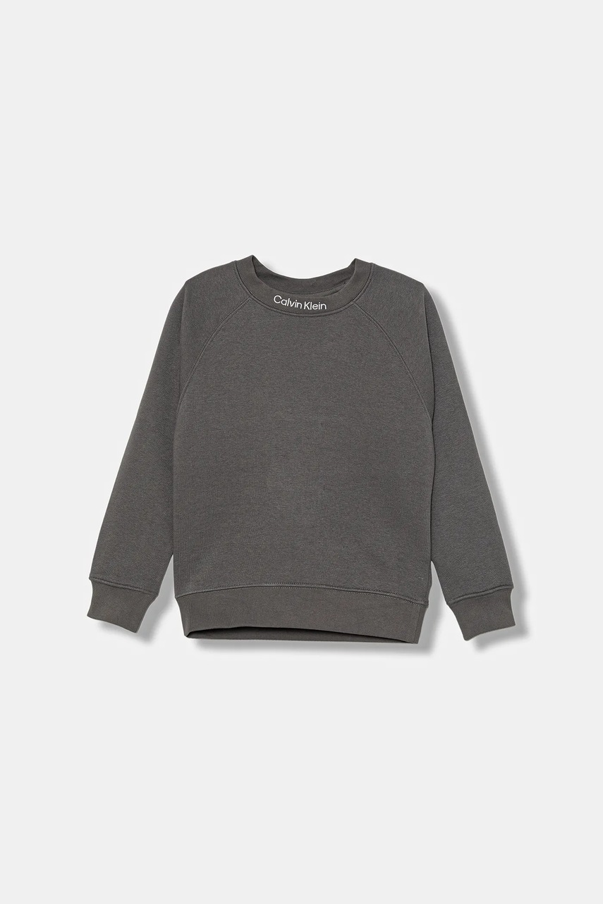 Levně Dětská bavlněná mikina Calvin Klein Jeans šedá barva, s potiskem, IB0IB02599