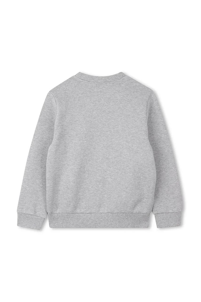 Детская хлопковая кофта Kenzo Kids цвет серый с принтом K61509 Детская хлопковая кофта Kenzo Kids цвет серый с принтом K61509
