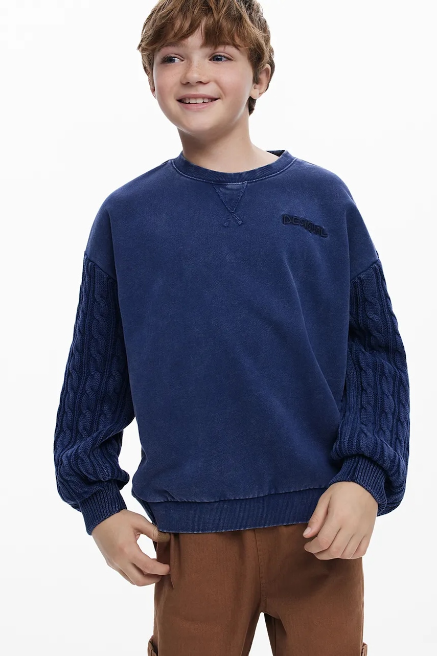 Desigual hanorac de bumbac pentru copii neted, 25WBSK02