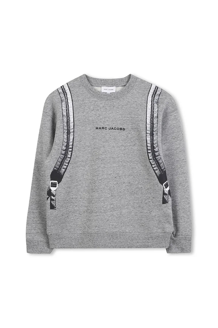 Детская хлопковая кофта Marc Jacobs цвет серый узор W60623 Детская хлопковая кофта Marc Jacobs цвет серый узор W60623