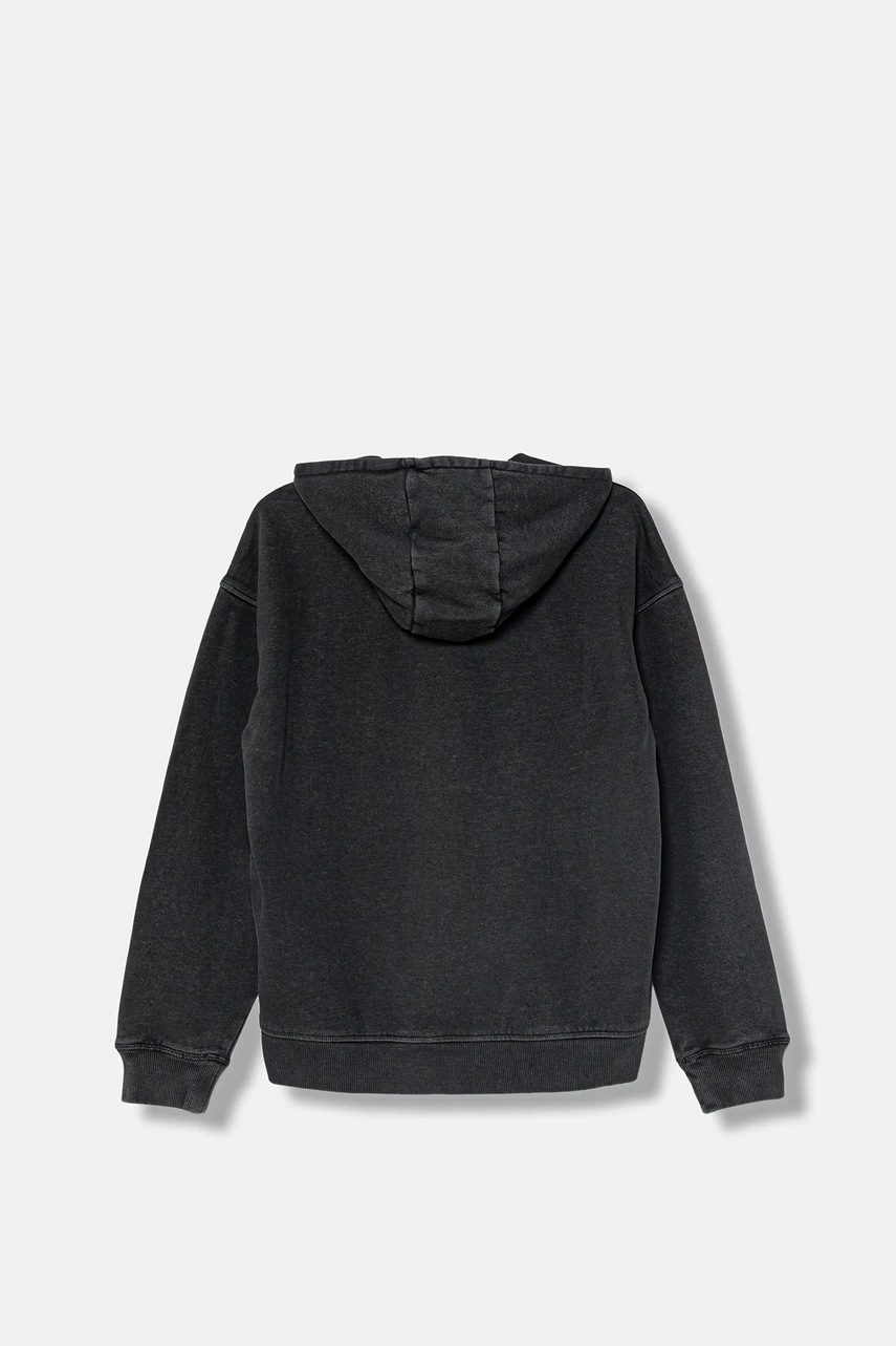 Дитяча кофта HUGO колір чорний з капюшоном з принтом G00448