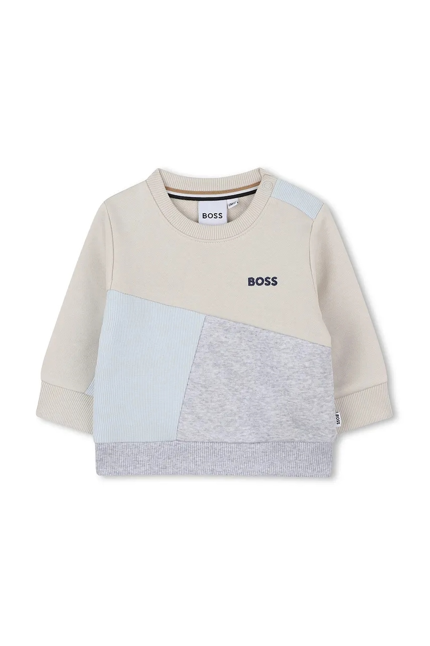 BOSS bluză bebe culoarea bej, cu imprimeu, J52459