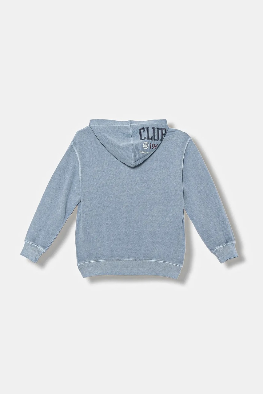 Детская хлопковая кофта United Colors of Benetton с капюшоном с принтом 3WITC2054